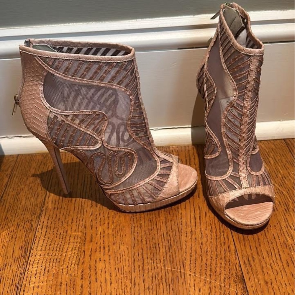 Jimmy choo peep toe pink booties